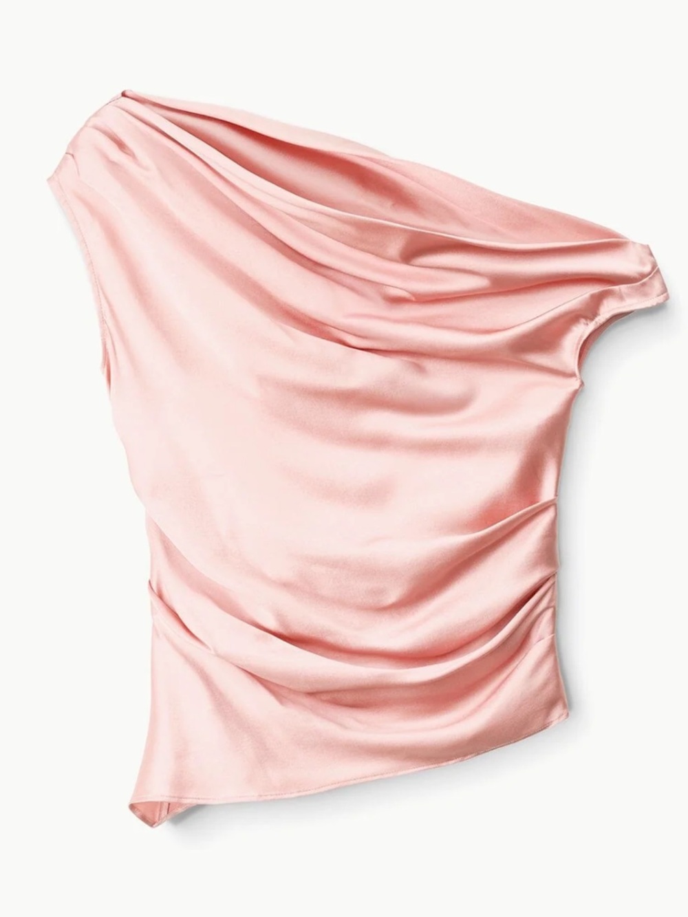Staud Phare -Shoulder Satin Top in Rose